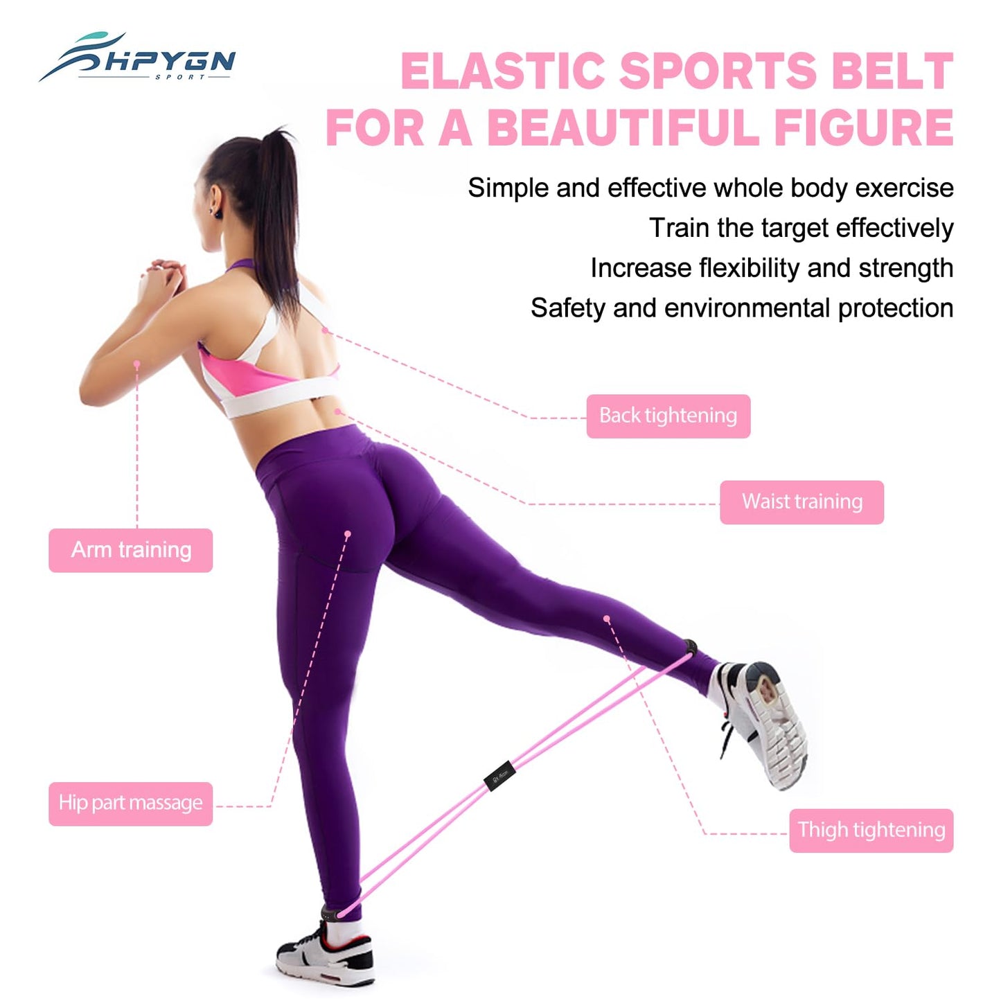 Figure 8 Resistance Band, Resistance Bands for Arms, Back, Shoulder Stretcher Exercise Bands with Handles, Upper Body Workout Equipment Set of 3 for Yoga Pilates Stretching Physical Therapy