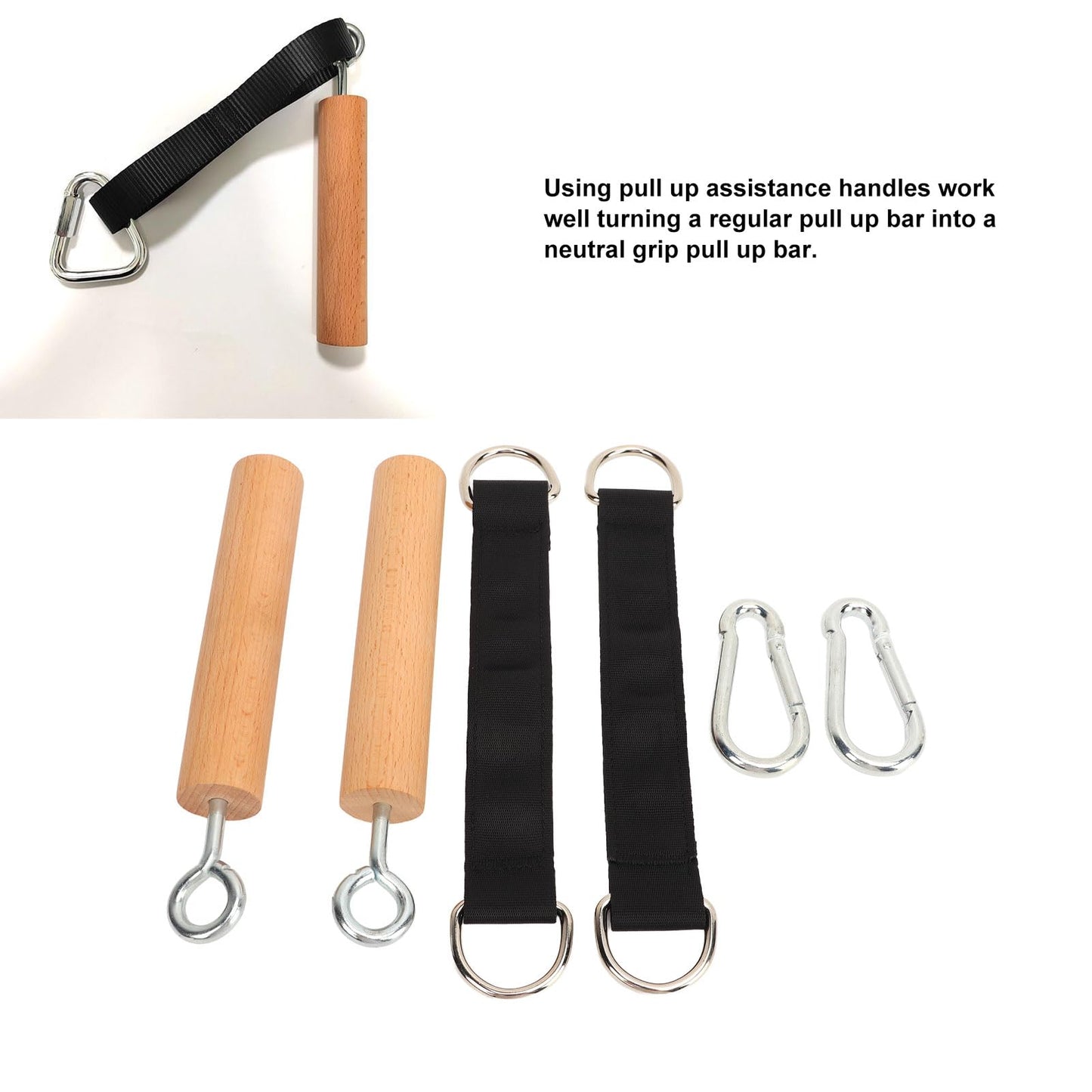 Yuecoom Wooden Pull Up Climbing Hold Grips, 1 Pair Hand Grips Strengthener Exerciser Training Tools for Grip Strength, Kettlebells, Workout
