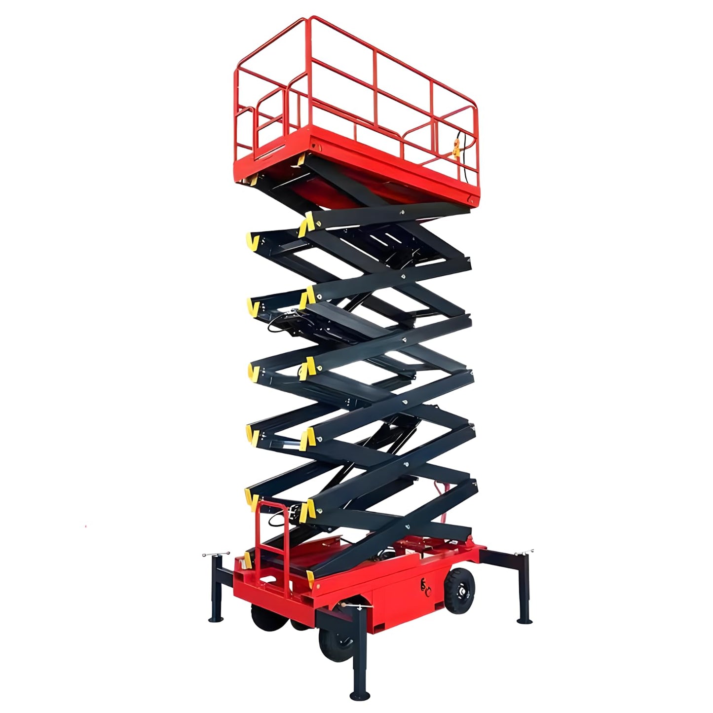 JIN YANG HU Scissors Lifting Aerial Lift Platform,4M Walk-Behind Mobile 500kg Load Hydraulic Working Platform,79"X36" Lifting Platform Scissor Lift Table
