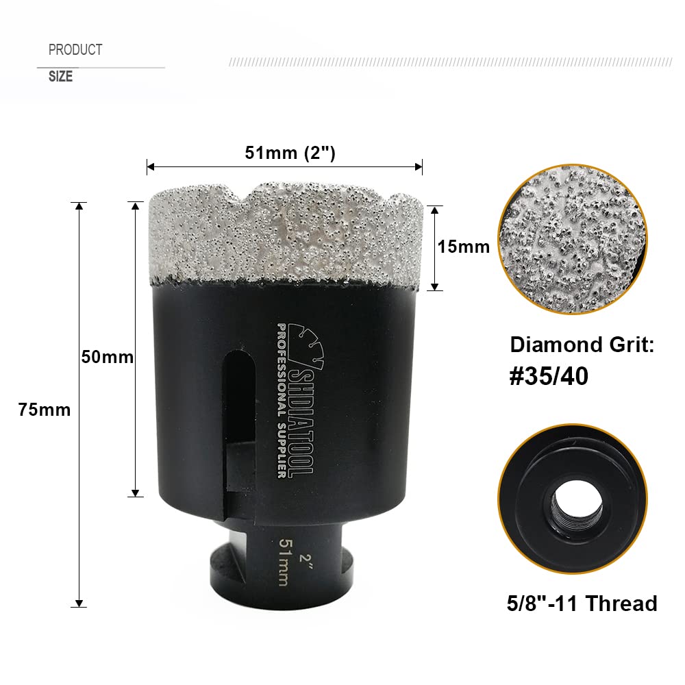 SHDIATOOL Diamond Core Drill Bits for Porcelain Ceramic Tile Marble Brick Vacuum Brazed Hole Saw