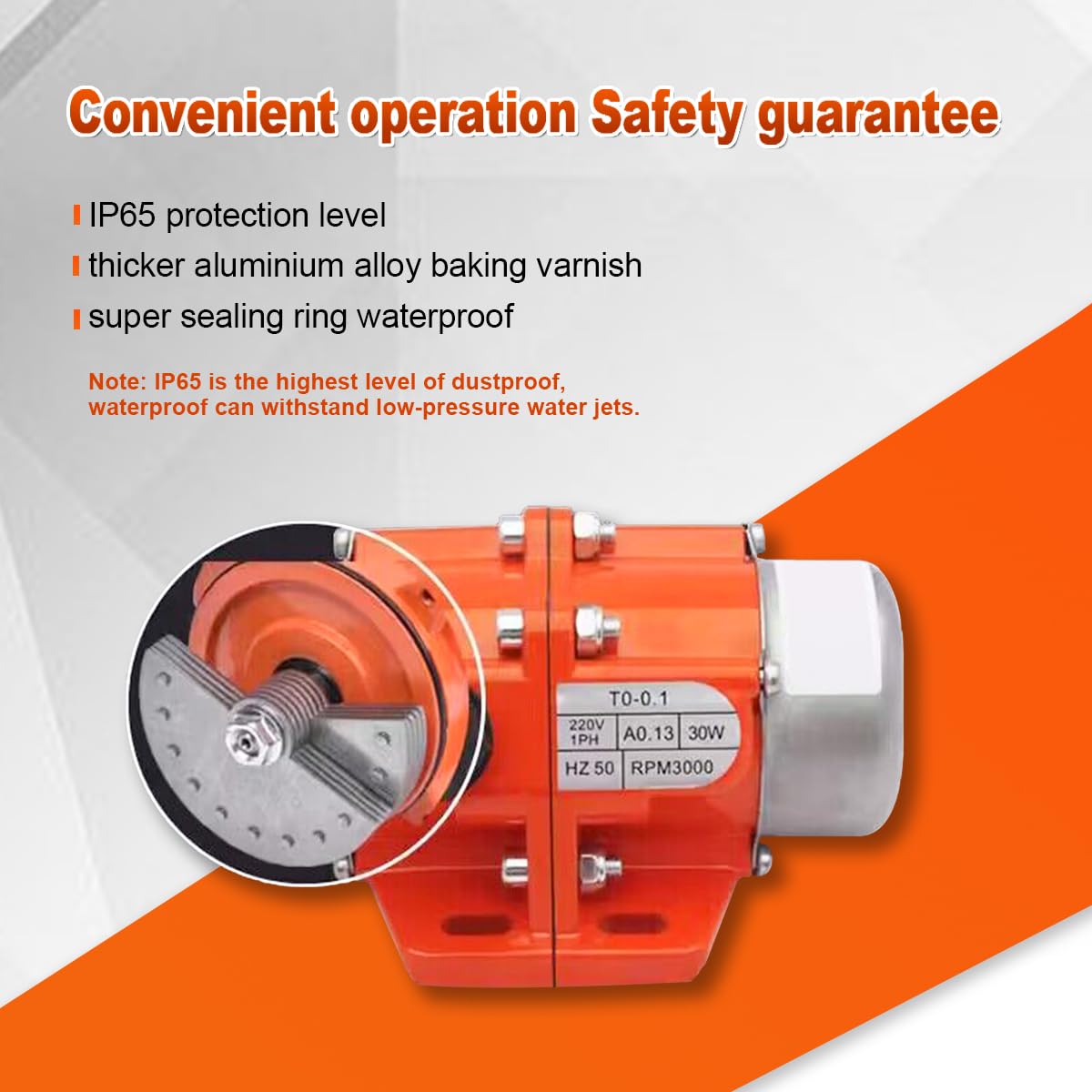 ATO AC 100W Concrete Vibrator Motor, 110V Low Noise Concrete Vibrating Motor, Adjustable Amplitude Easy to Install, Multi-Application Vibrator, 1 Phase 3600rpm, Used for Shaker Table, Sifters, Mixers