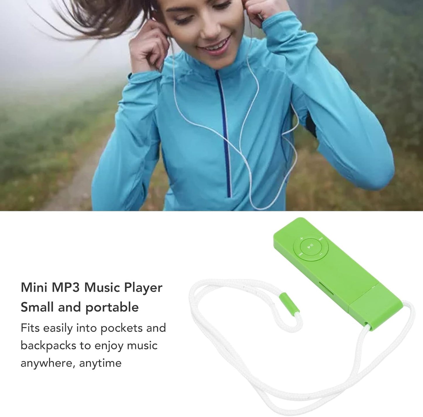 DAUZ MP3 (#4) Player, Slim Shape Small Music Player Long Battery Life for Travel for Students for Running