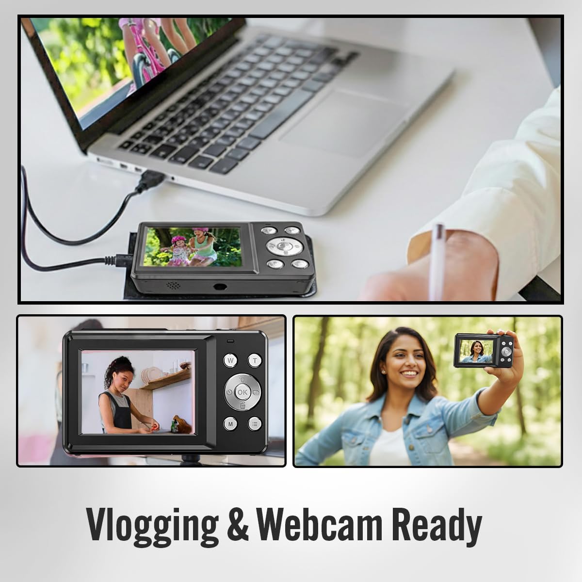 DILTEX 4K 48MP 18X 32GB Digital Camera for Teens with Autofocus and Dual Screen for Selfies Zoom, Built-In Fill Light