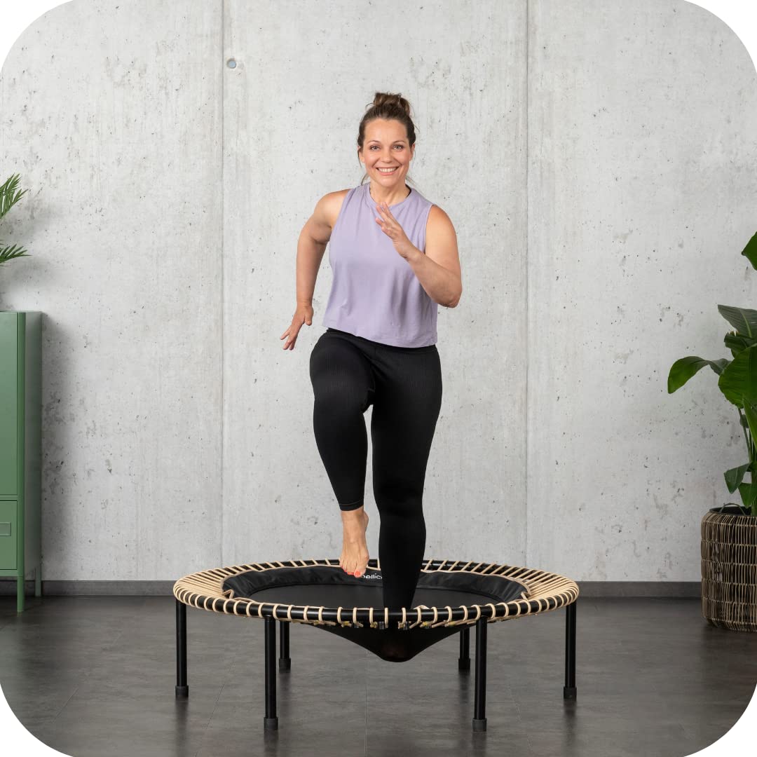 bellicon Mini Trampoline 44'' (Orange) | Bungee Suspension up to 440 lbs | Indoor Fitness Rebounder for Adults | Screw-in Legs