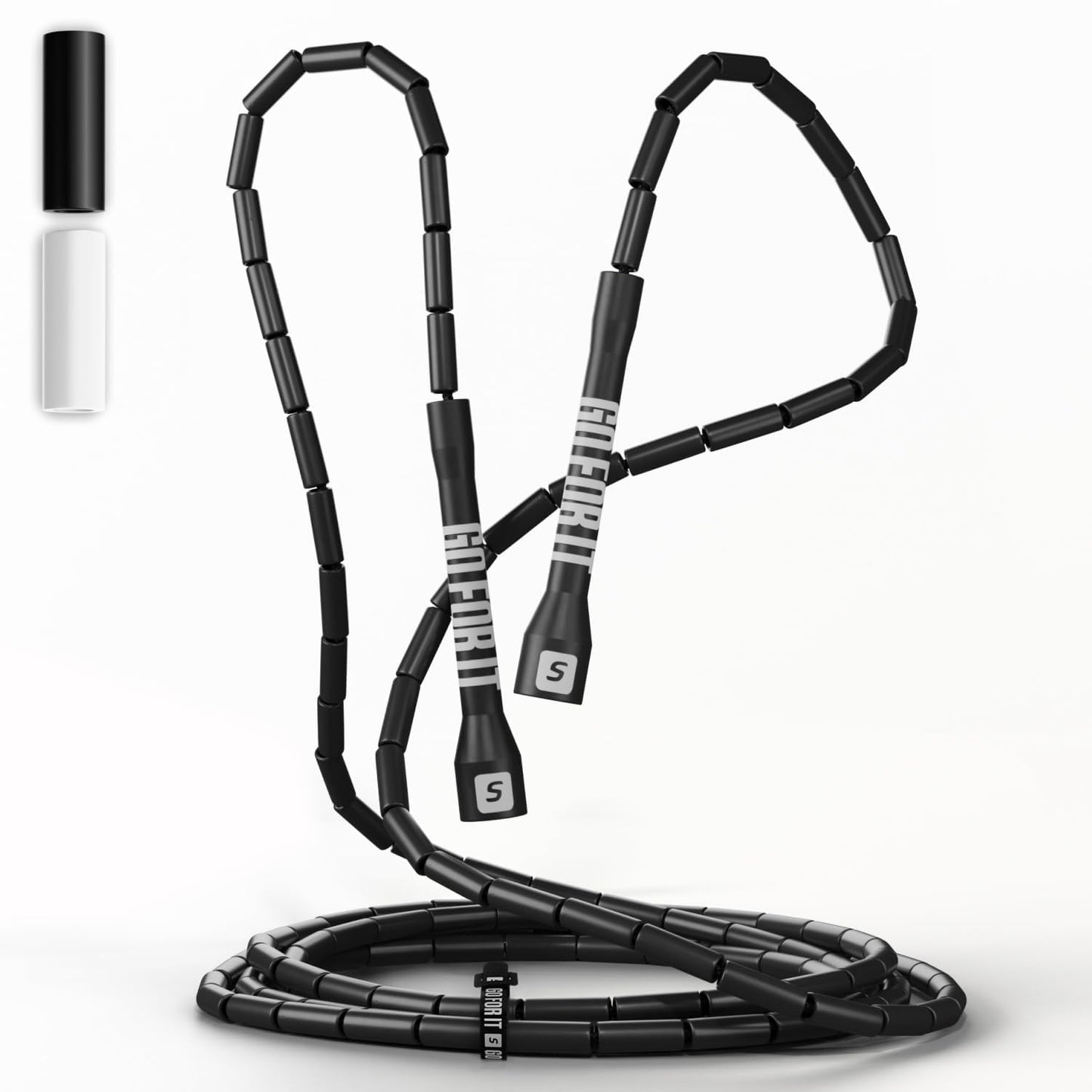 Sportbit Custom-Fit Beaded Jump Rope – Adjustable Length for Kids & Adults, Men & Women – Durable Fitness Rope for Gym & Home