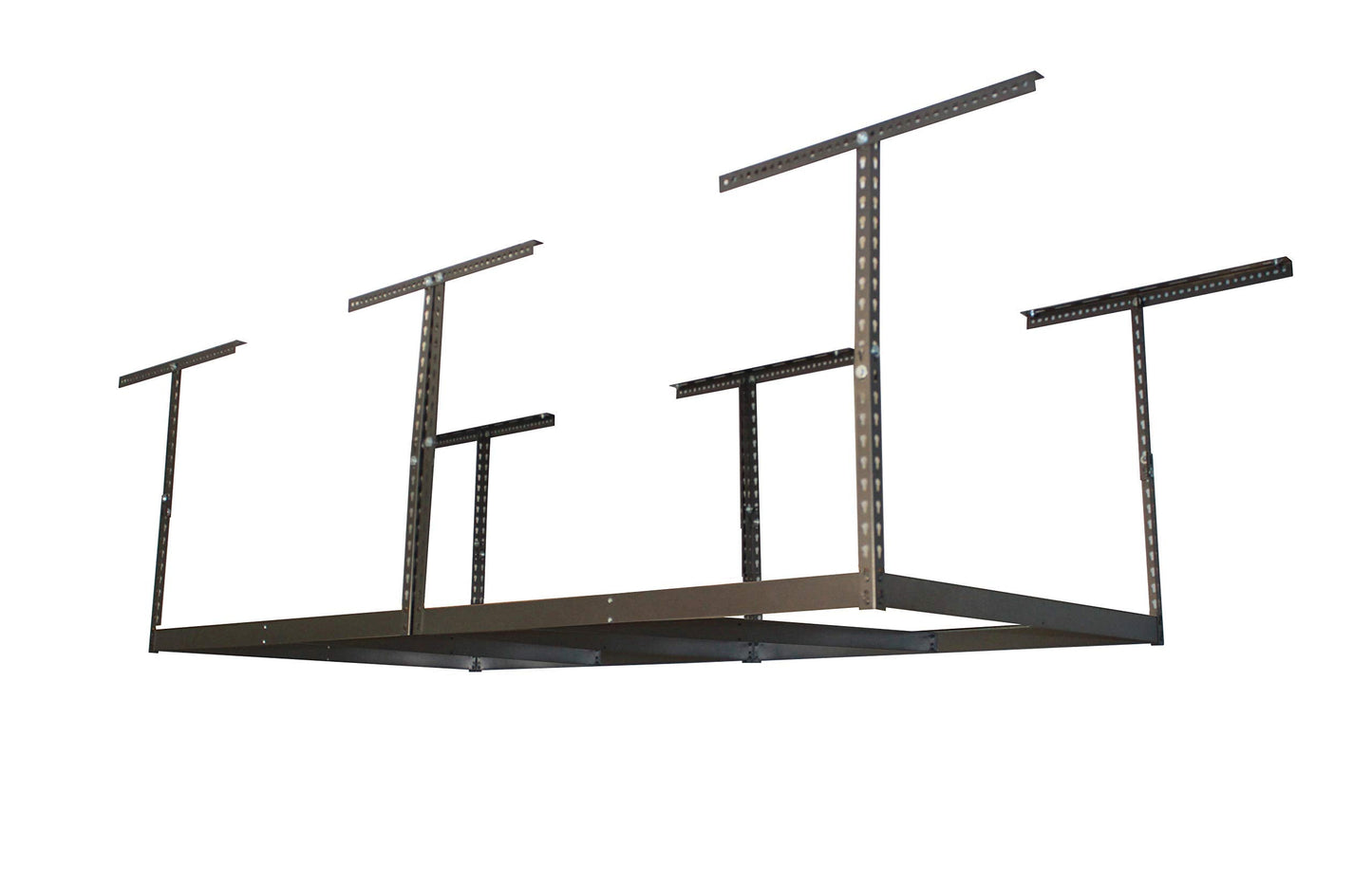 MonsterRax 4x8 Overhead Garage Storage Rack Frame Kit - Hanging Storage Shelves, Garage Ceiling Storage Rack System, Ceiling Shelving - (Hammertone, Adjustable 18"-33")