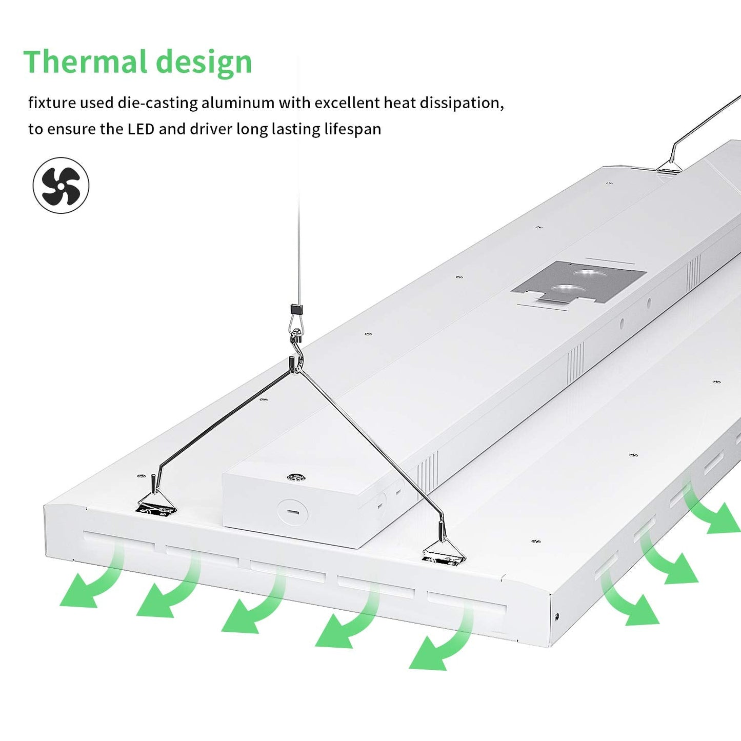 FAITHSAIL 4FT Linear LED High Bay Shop Light, 220W, 26500LM, 5000K, Industrial LED Warehouse Lighting, 4 Foot Indoor Aisle Area Workshop Garage Highbay LED Lights, 4 Lamp Fluorescent Equivalent