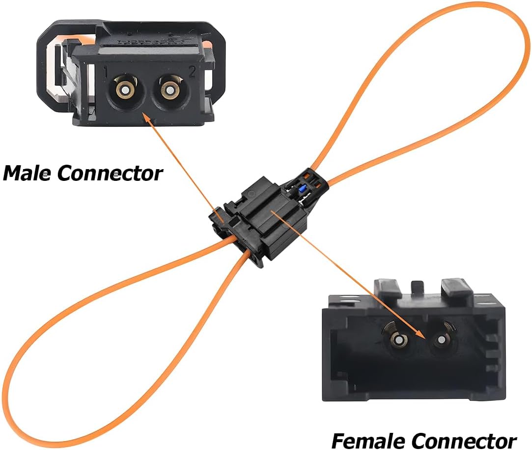KHGUZ 2PCS Car Fiber Optic Loop, Vehicle Female and Male Fiber Optic Bypass Loop Adapter Connector for Radio and Audio