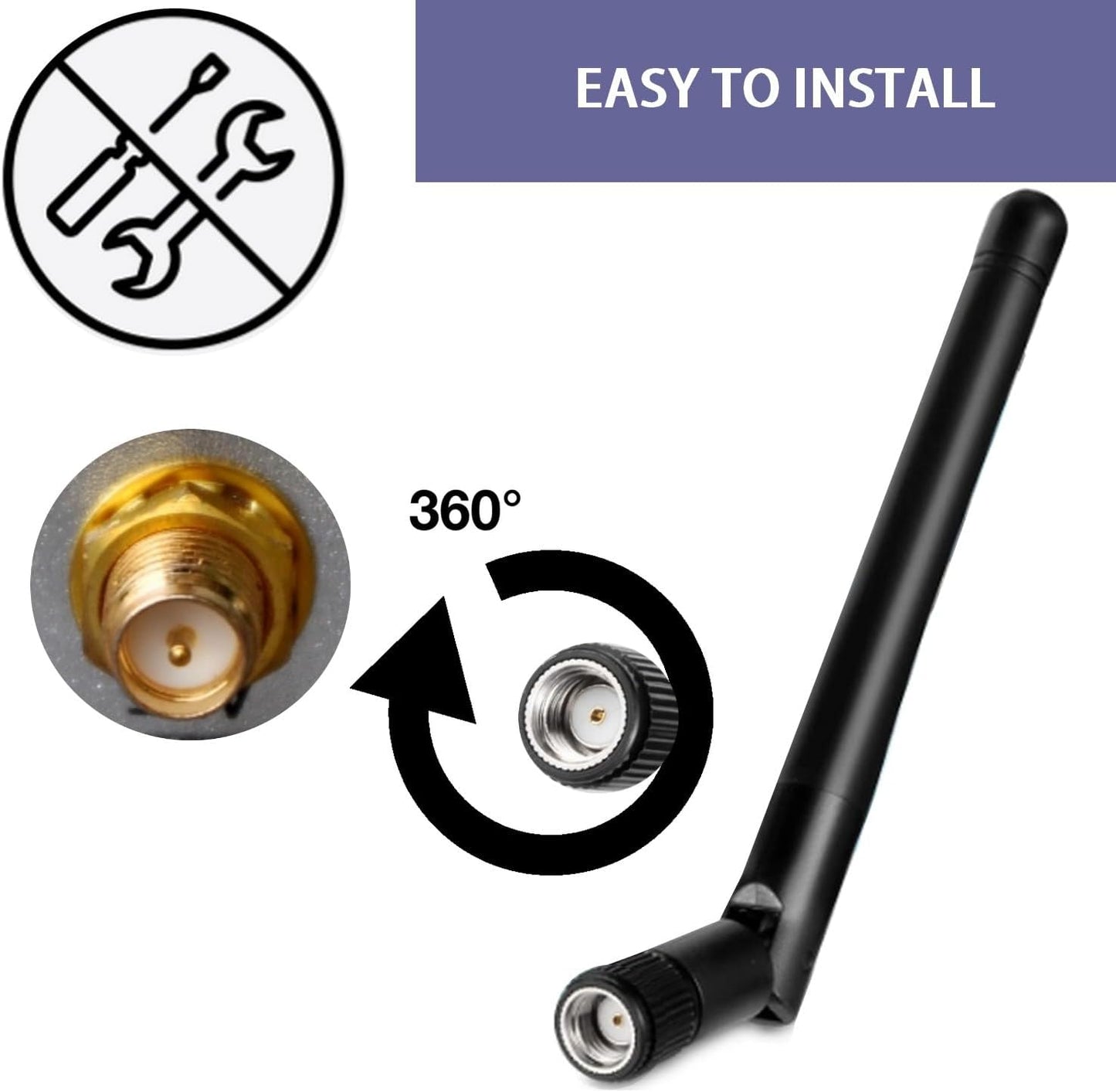KHIYQILO 2.4GHz 5.8GHz 3dBi Set 2 WiFi Antenna Dual Band MIMO RP-SMA Connector of Antenna for WLAN Router Wireless