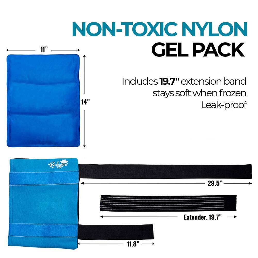 BODYPROX Flexible Large Gel Ice Pack for Shoulders, Arms, Back and Thighs. Hot & Cold Therapy Wrap