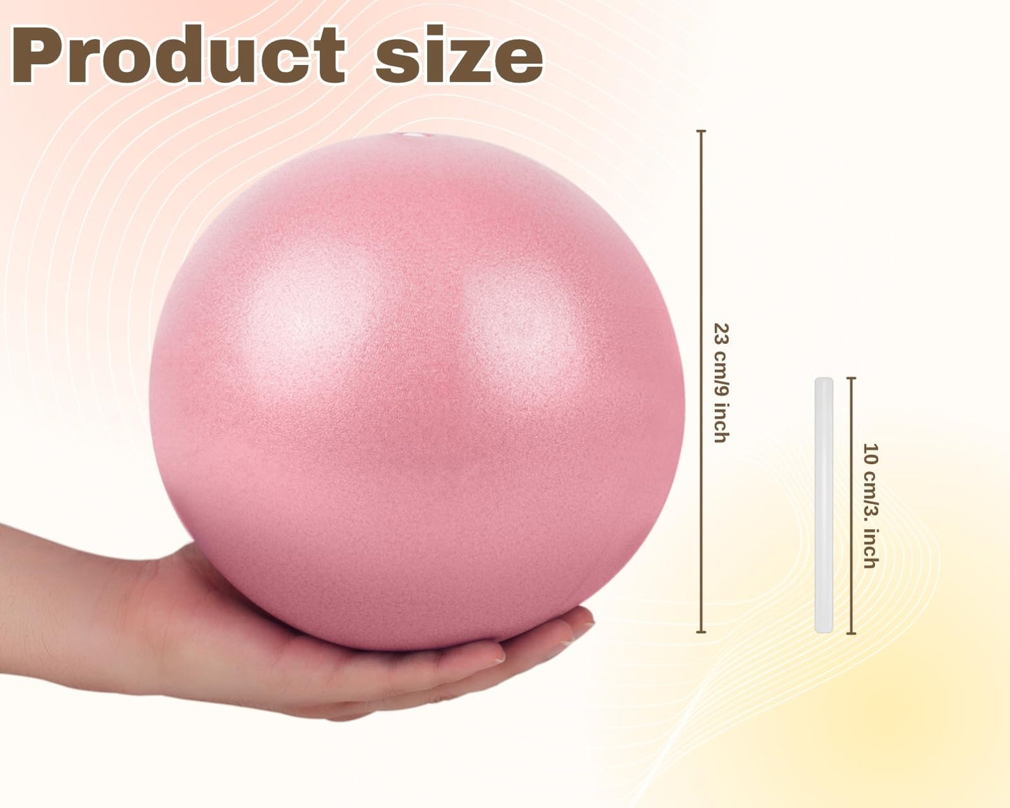 YCConcept Pilates Ball 9 Inch Yoga Ball Small Exercise Ball for Core Strength Fitness Balance Stability at Home Gym