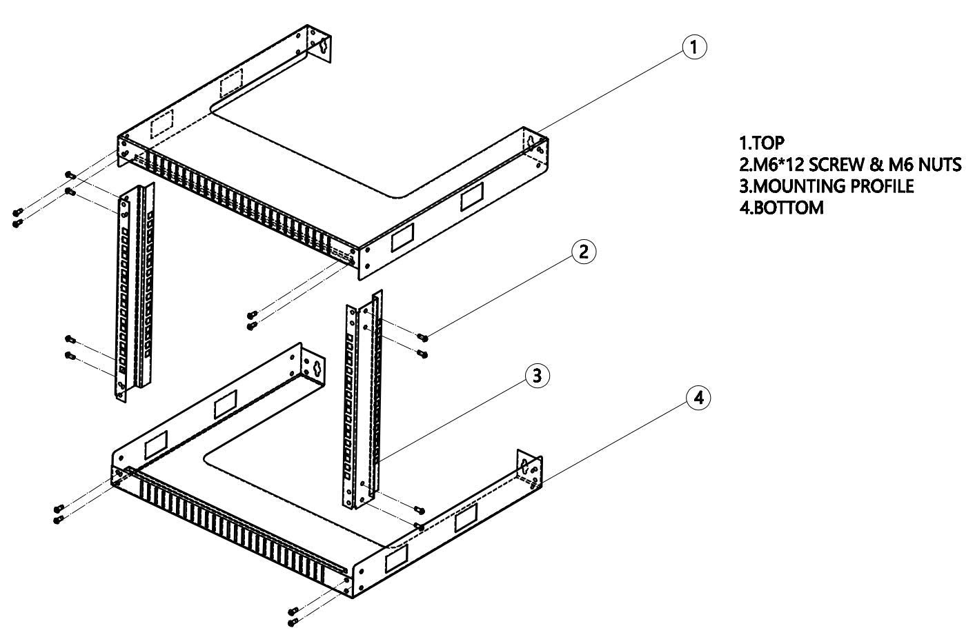 TECHTOO Wall Mount Rack 12U Adjustable Depth Open Frame 19Inch Server Equipment Rack Heavy Duty Patch Panel Bracket Network Equipment Rack (Adjustable 12U)
