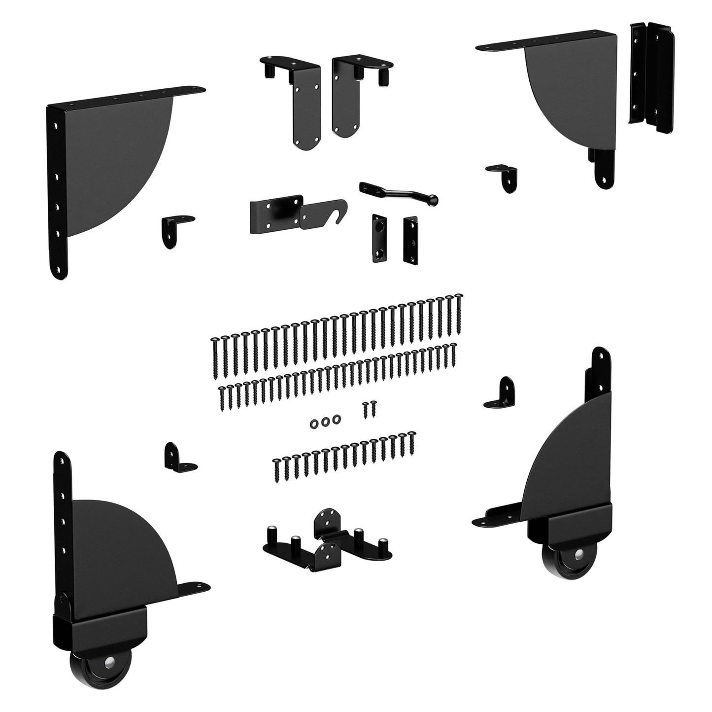 SANKINS Heavy Duty Sliding Gate Kit, Adjustable Sliding Gate Hardware Kit for Wood Fence, Anti Sag Gate Kit Gate Corner Brace Bracket with Gate Latch, Fence Gate Kit for Driveway Gates, Pool Gates