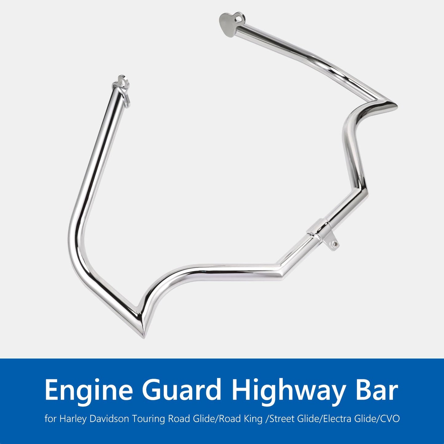 Highway Crash Bar Engine Guard for Harley Davidson Touring Road Glide Road King Street Glide Electra Glide CVO and Trike Models (Chrome)