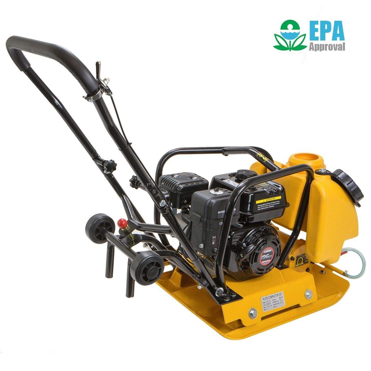 Stark USA 6.5hp Vibratory Plate Compactor Water Tank 25" x 18" Plate 196cc 4,000 LBS Force for Dirt, Asphalt, Gravel, Soil Compaction