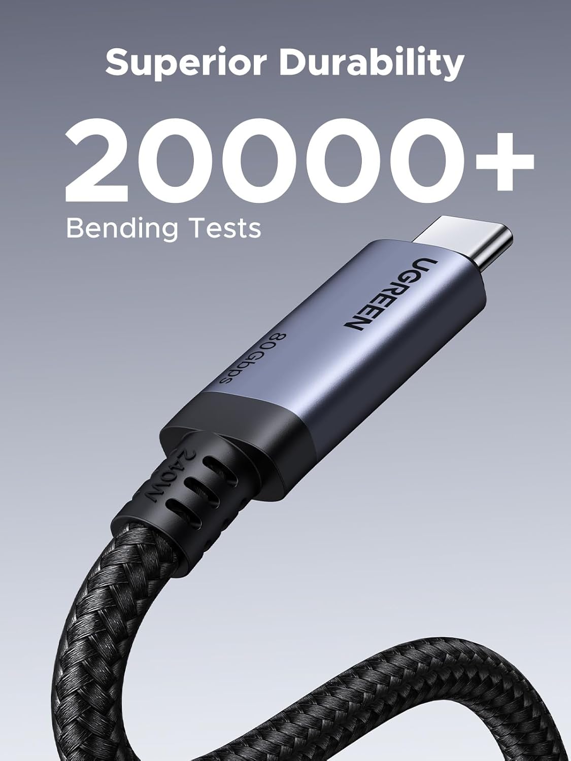 240W USB4 Gen4 80Gbps 17K 8K 4K PD3.1 4/3, 17/16/15, 3.3FT UGREEN USB C to USB C Cable Premium Dual Triple Display