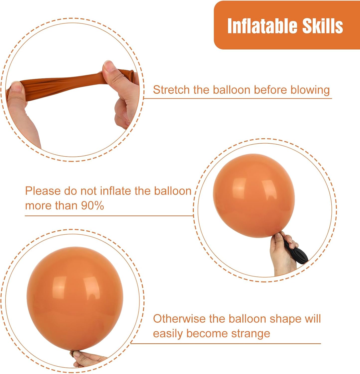RUBFAC Burnt Orange Balloons - 129-Piece Latex Garland Kit | Various Sizes for Fall Celebrations