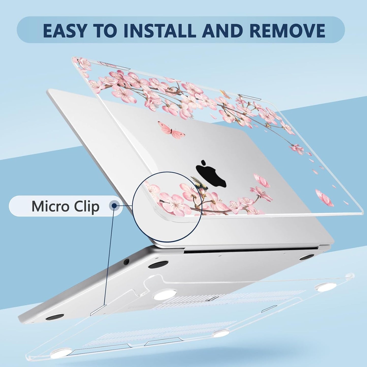 MecBevia 2026 M5 13 inch 2026 2025 2024-2022 M5 A3449 M4 A3240 M3 A3113 M2 A2681, Compatible with MacBook Air Case