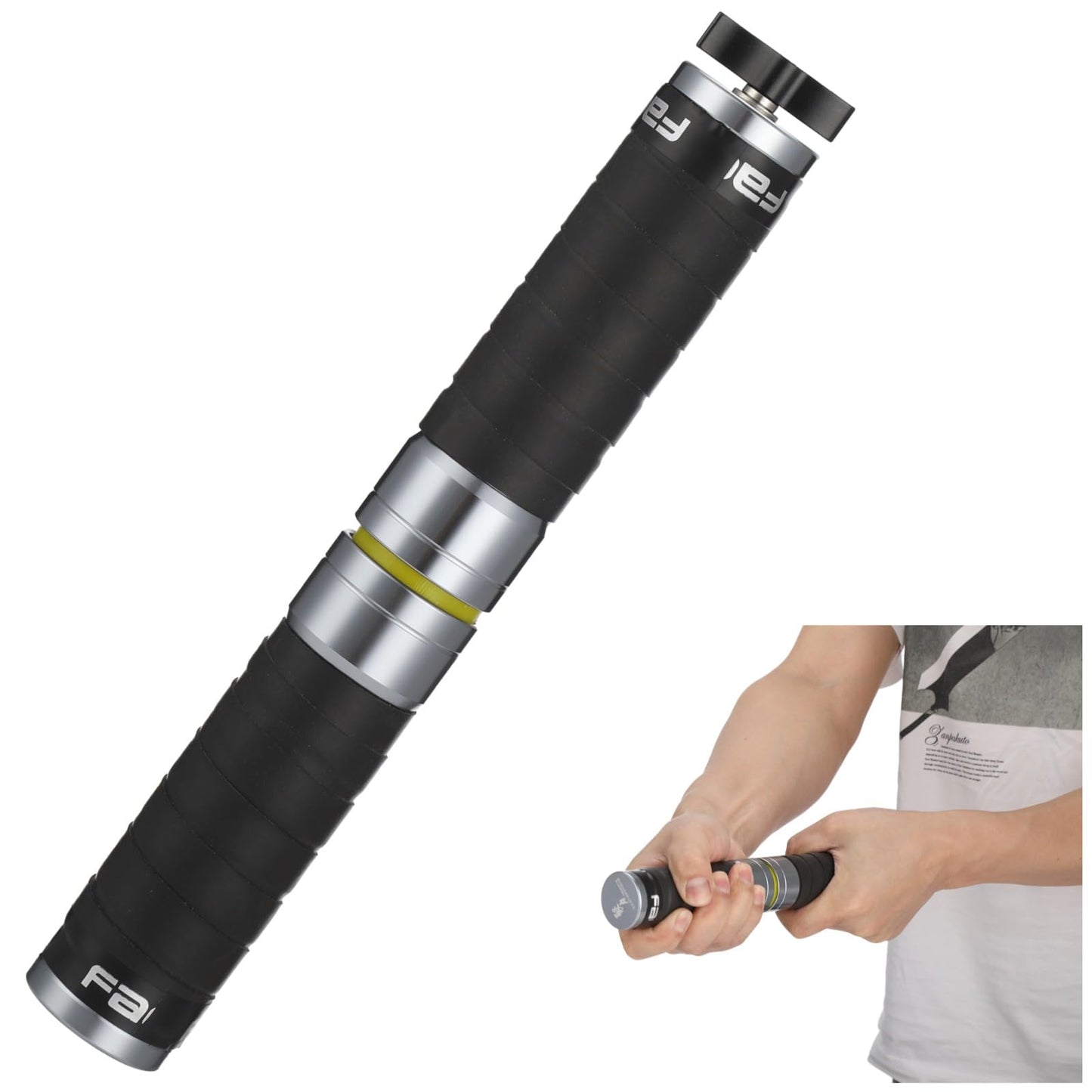 Aluminum Alloy Adjustable Grip Wrist Strengthener with Protective Tape Wrapping, 9.8 x 1.5 in Stepless Grip Strength Trainer with Knob Adjustment, Black Portable Forearm Exerciser for Rehabilitation