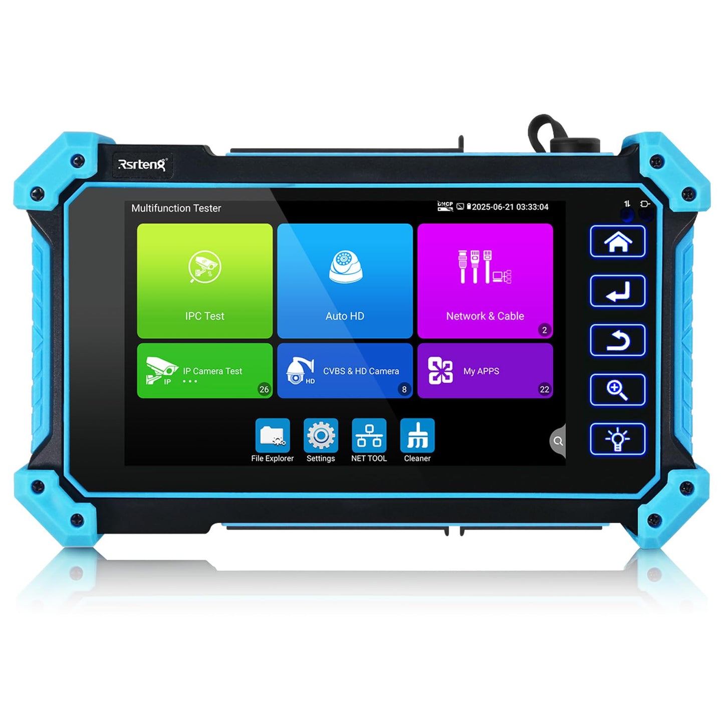 Rsrteng 8K 32MP 4K 12MP IP Camera Tester, IPC-5100 Plus 8MP AHD CVI TVI CVBS 4K HD Display Video Monitor 5.4 inch IPS Touch Screen IPC Tester Support POE PTZ W-i-F-i RS485 HD & VGA Input DC12V Output