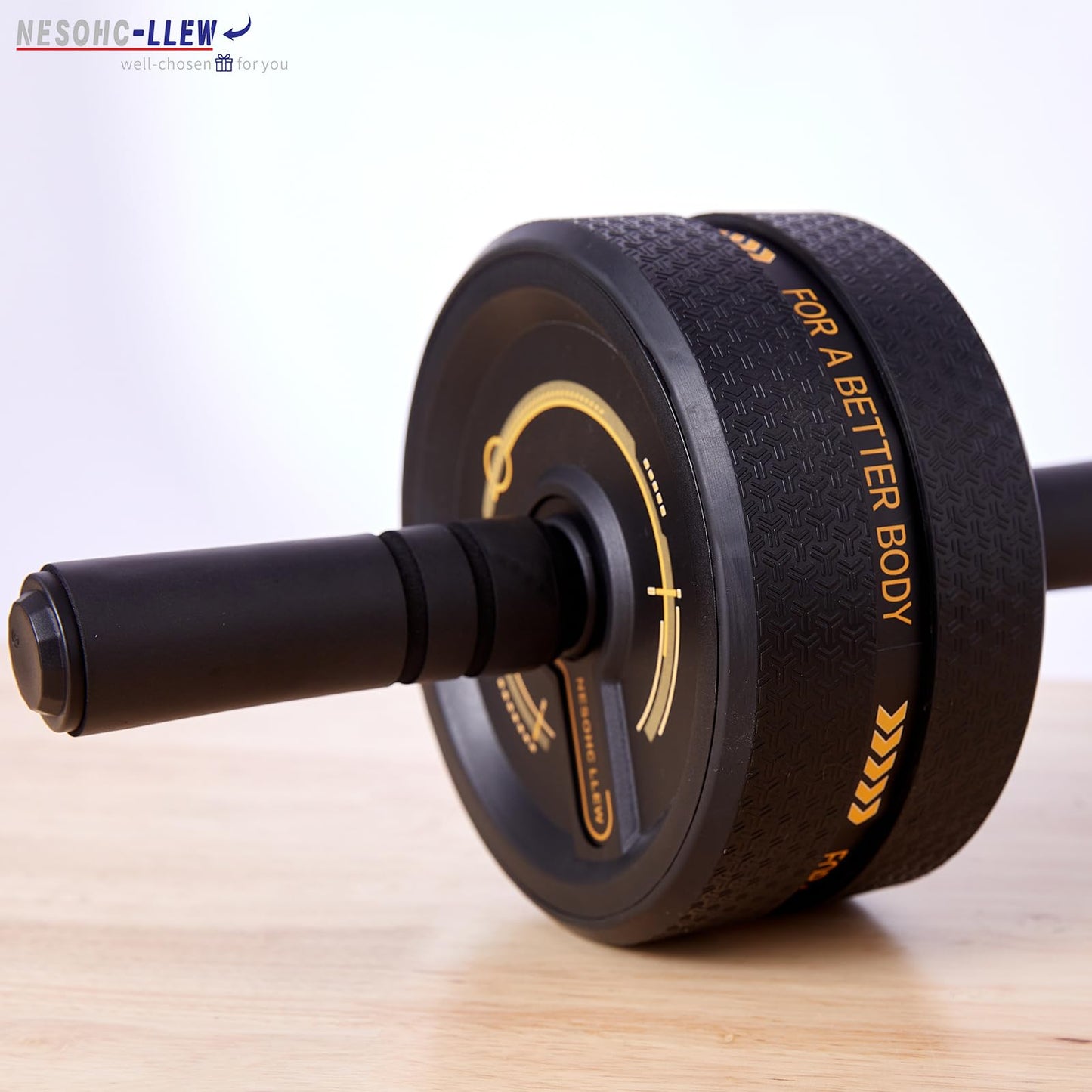 NESOHC-LLEW Upgraded Ab Roller Wheel. Abdominal Training Roller for Men/Women, Abdominal Wheels Widened to 3.4 ", Rubber Tread of The Abdominal Wheel Upgraded, Max Weight 490 lbs