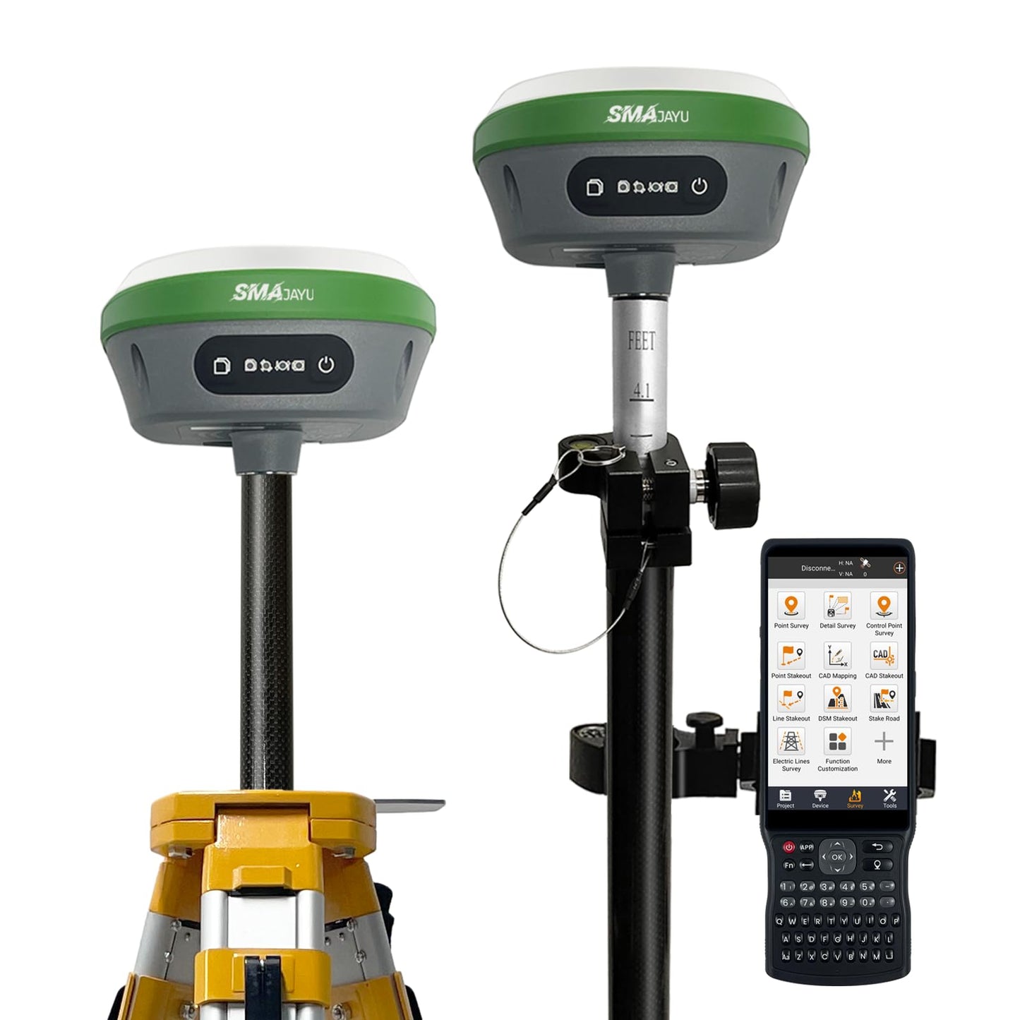SMA26 Plus GNSS RTK Rover & Base Surveying Equipment with Controller and Software, Connect with UAVs,1cm Accuracy, NOAA Certified, IMU/PPP/UHF/NTRIP/BT, IP67 GPS for Civil Engineering and Topography