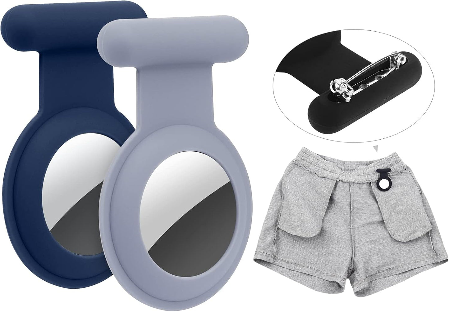WALLFID Air-tag Hidden GPS Tracker Case,Air-tag for Kids,Elderly,Pet,Clothing (Navy Blue&Blue)(not GPS Included)