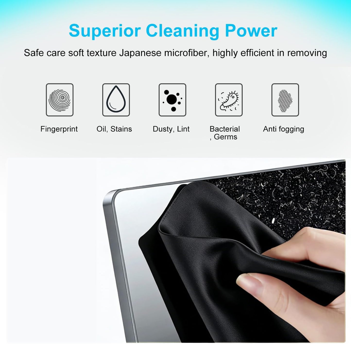 3 Pack 15" 16" 15.3" 15"/MacBook 16"-Black Microfiber Liner Cleaning Cloth MacBook Air/MacBook Pro Screen Keyboard