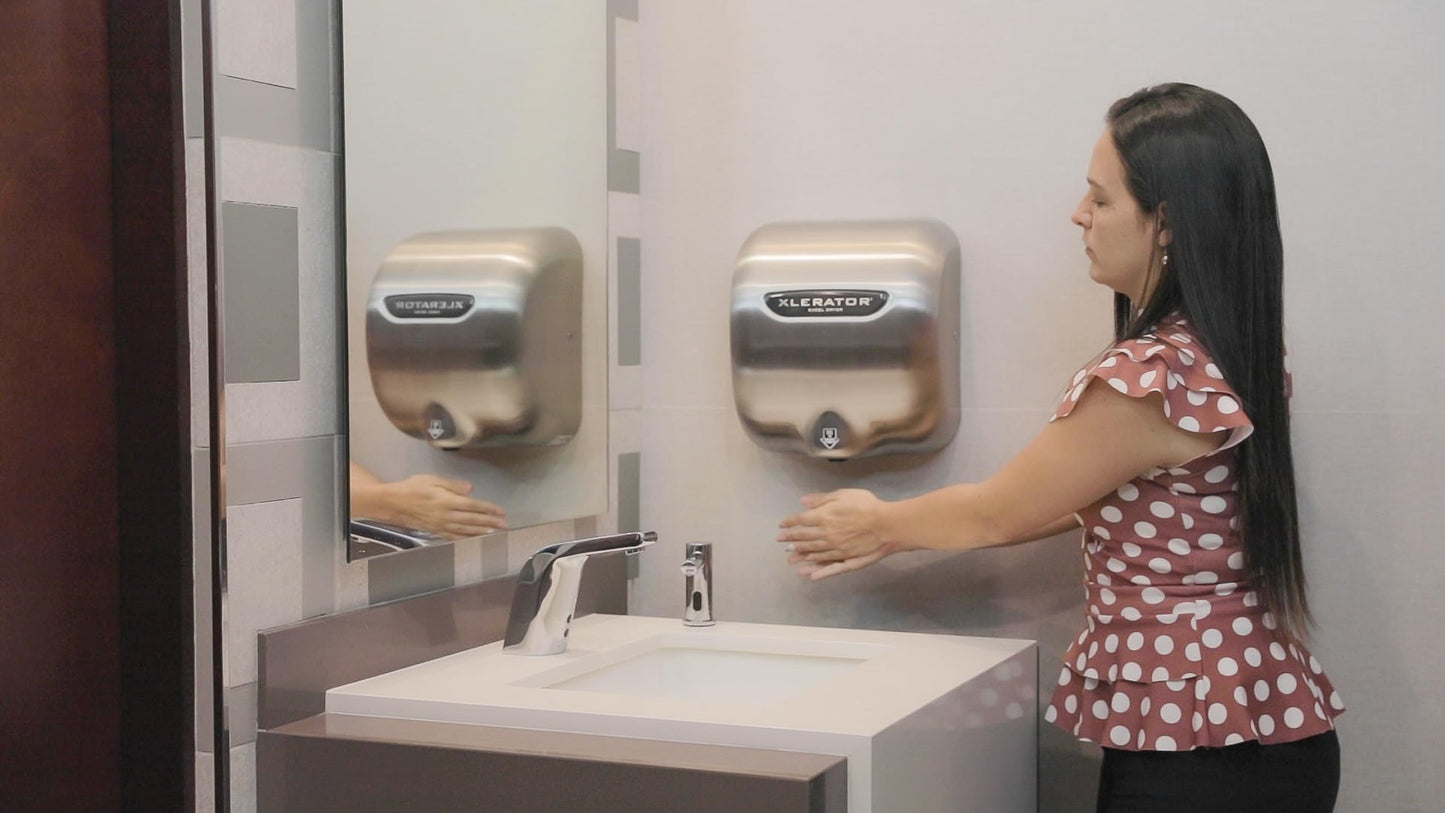 XLERATOR XL-SB Automatic High Speed Hand Dryer with Brushed Stainless Steel Cover, 12.5 A, 110/120 V