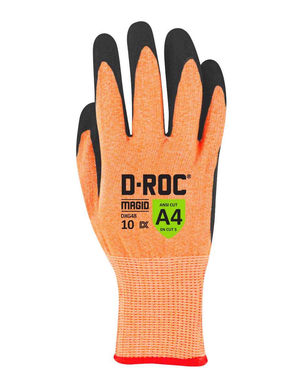 MAGID D-ROC ANSI A4 Oil & Liquid Absorbing TriTek Work Gloves, 12 Pairs, Size 8/Medium (DXG48)