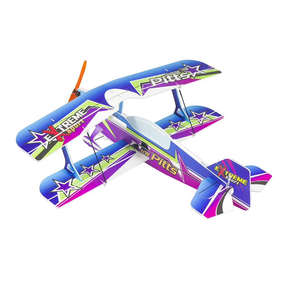 Viloga Mini RC Plane Kit PP Foam Airplane, 450mm Wingspan Pitts 3D Aerobatic Biplane Model Kit to Build for Adults, DIY Sport Airplane for Indoor & Park Flyer (KIT+Motor+Servo+DSM2/X Compatible RX)