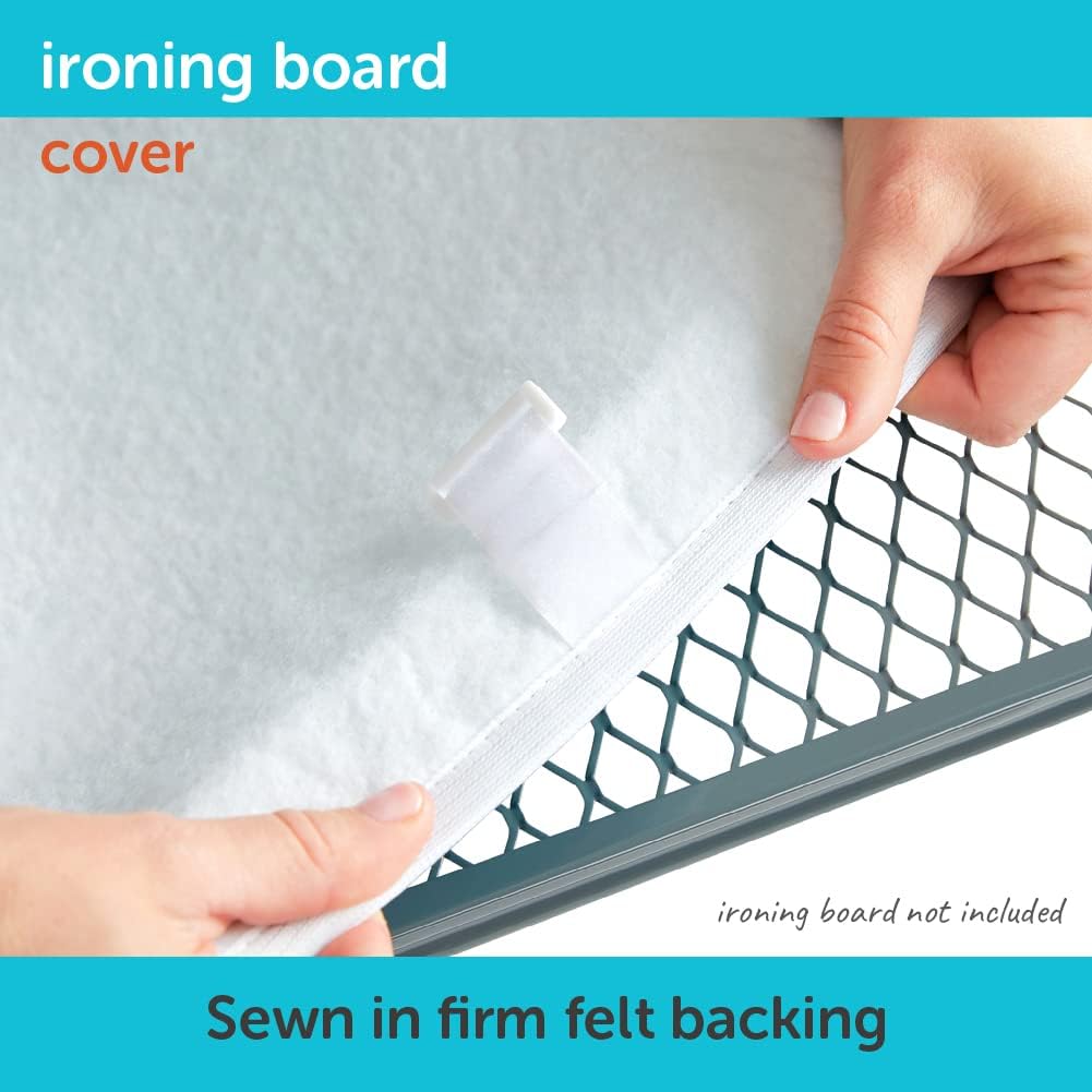Oliso Ironing Board Cover - 100% Cotton with Professional Felt Pad - Fits 54" x 15" Boards - Turquoise