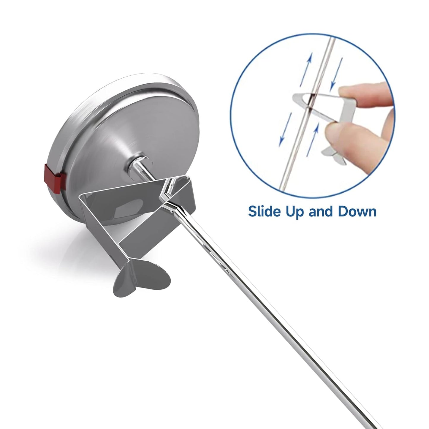 Skiennix Candy Thermometer - 2 Inch Large Dial & 9 Inch Stainless Steel Probe | Perfect for Frying & Confectionery