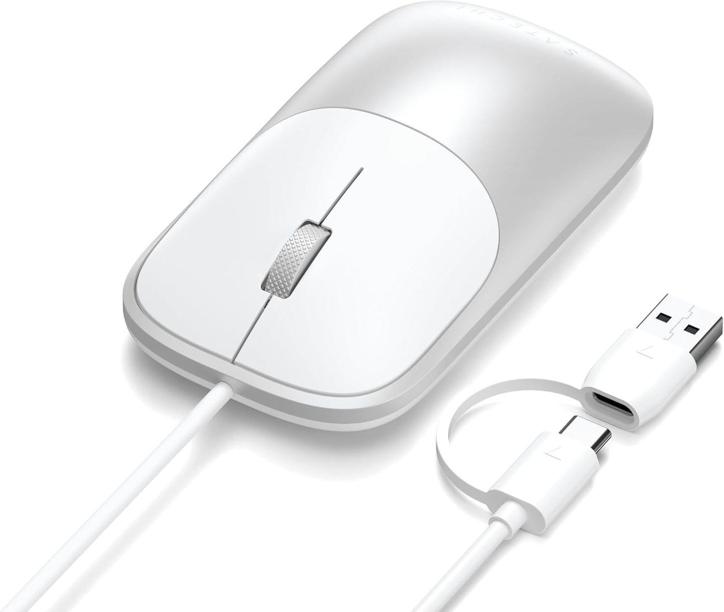 Satechi Setups, Slim LX Wired Mouse, Aluminum Design with USB-C Connectivity, Quiet Click Performance, Designed for Mac