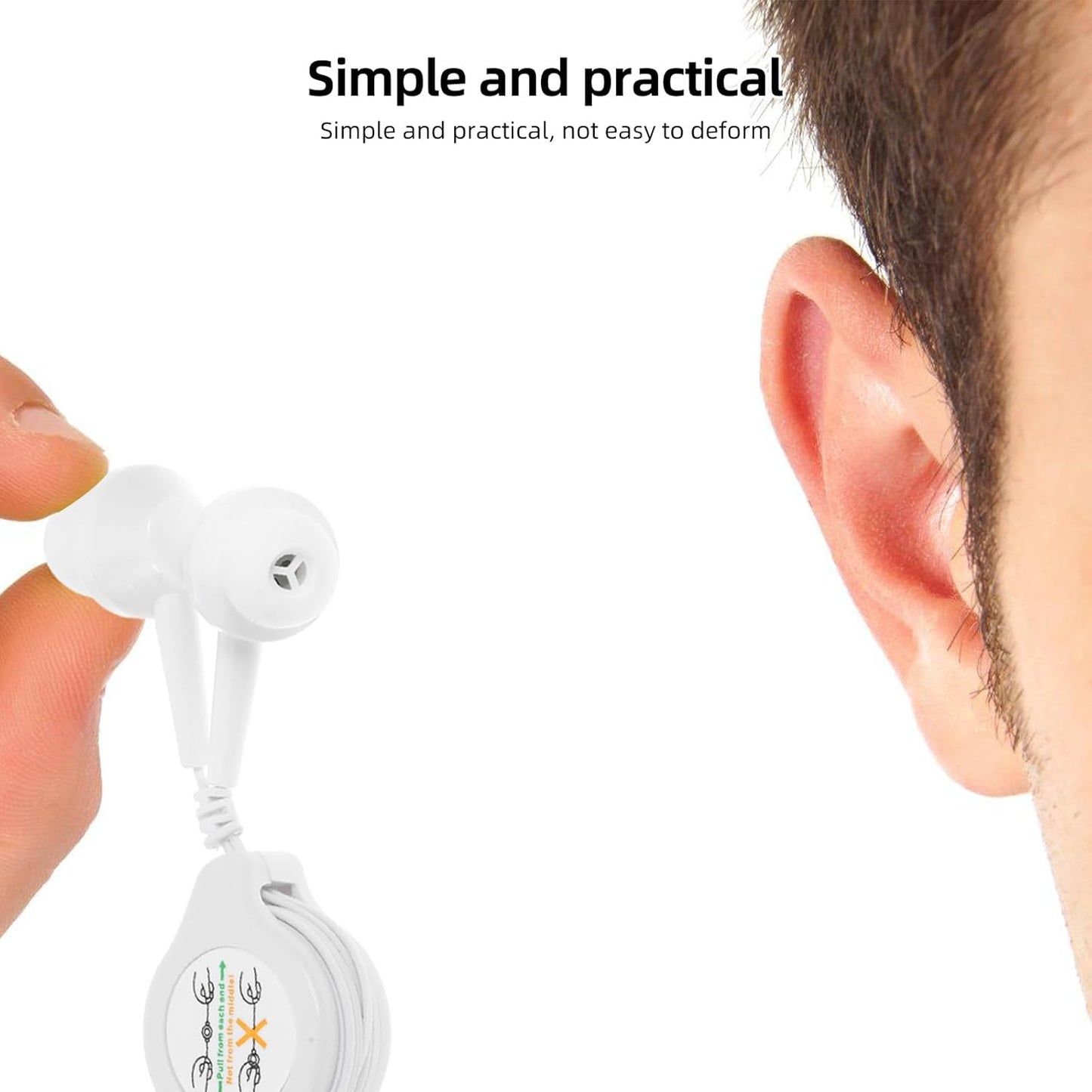 3.5Mm Mp3 Gadpiparty Retractable Wired Earbuds with Jack in-Ear Double Pull Telescopic Headphones for Players