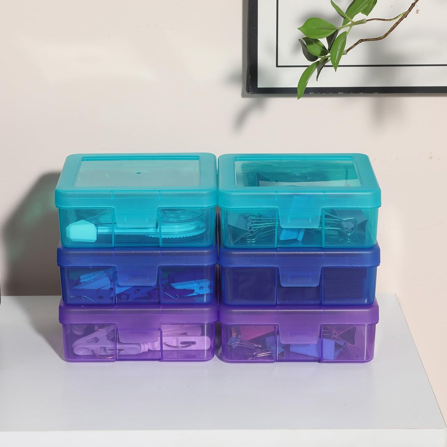 Novelinks 18-Pack Small Plastic Storage Containers - Clear Stackable Organizers with Lids for Arts & Crafts