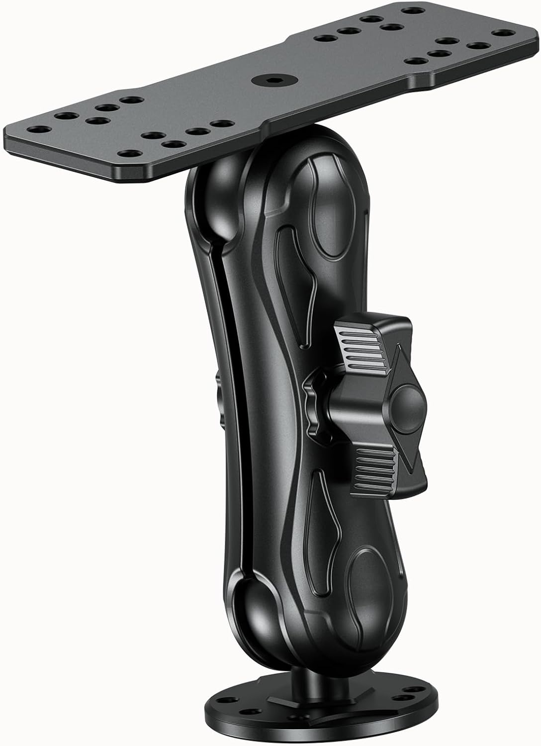 LOKTENWO 1.5" 5.7" Humminbird, Aluminum Alloy Fish Finder Mount Base with C Size Ball Rectangle Plate & Medium Arm