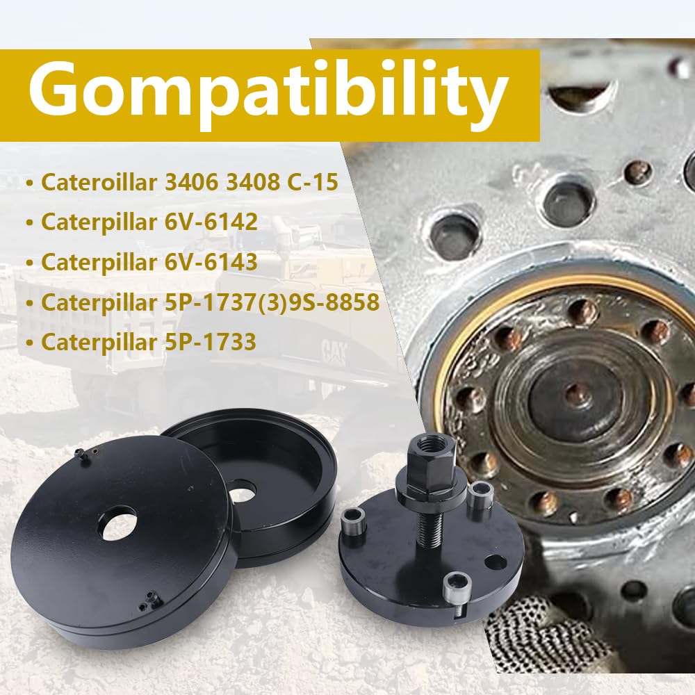 Front and Rear Crankshaft Seal and Wear Sleeve Installer Tool Kit FIT for CAT Caterpillar 3406 3408 C-15 Diesel Engines, Replace 6V6142 6V6143 5P1737 9S8858 5P1733, Heavy-Duty Carbon Steel