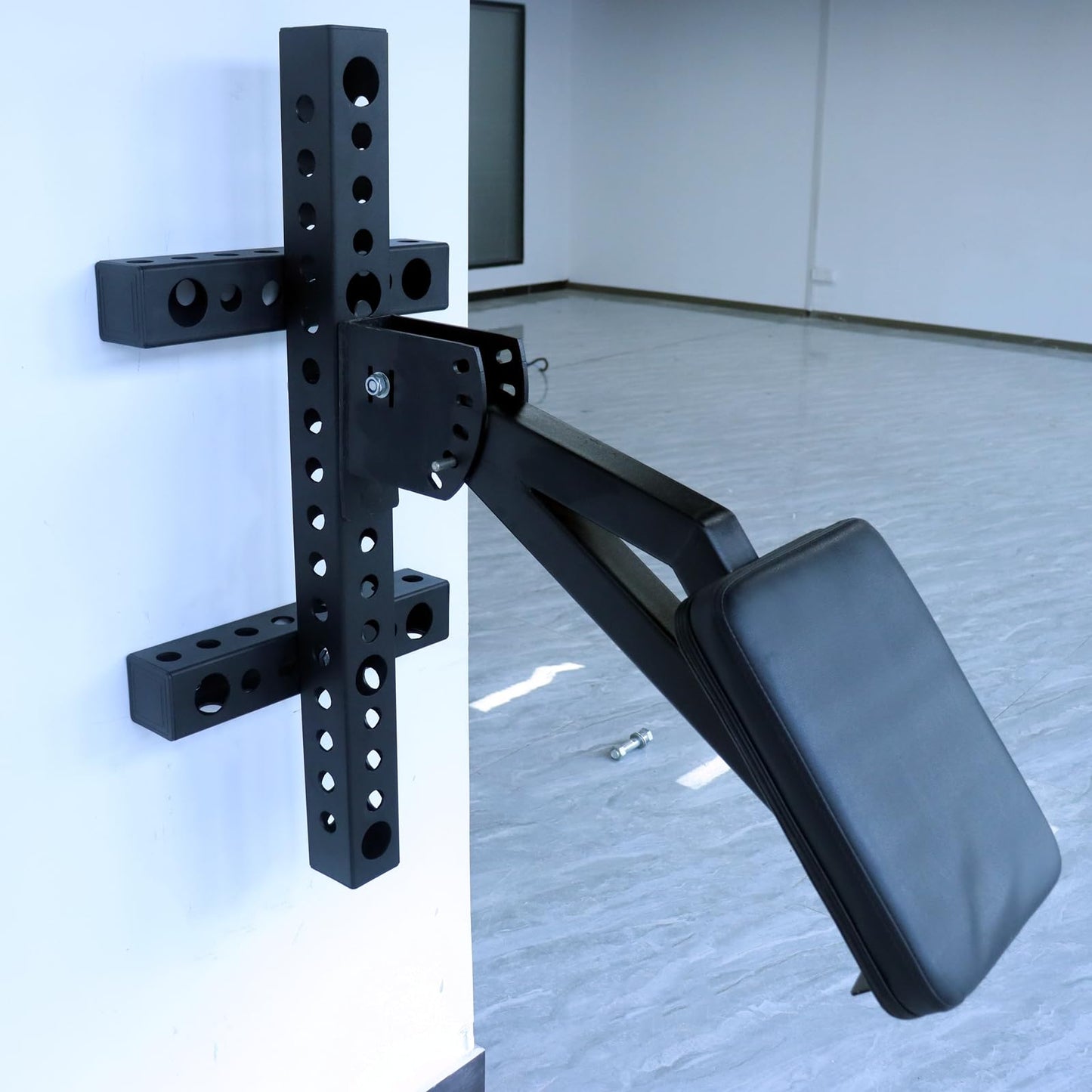 Wall-Mount Storage Tube Wall Storage Stringer 1" Hole Carbon Steel Storage Organizer for Weight Plate,Landmine Attachment,Resistance Bands Space Saving Rack Accessory for Home Gym (16"/35" Length)