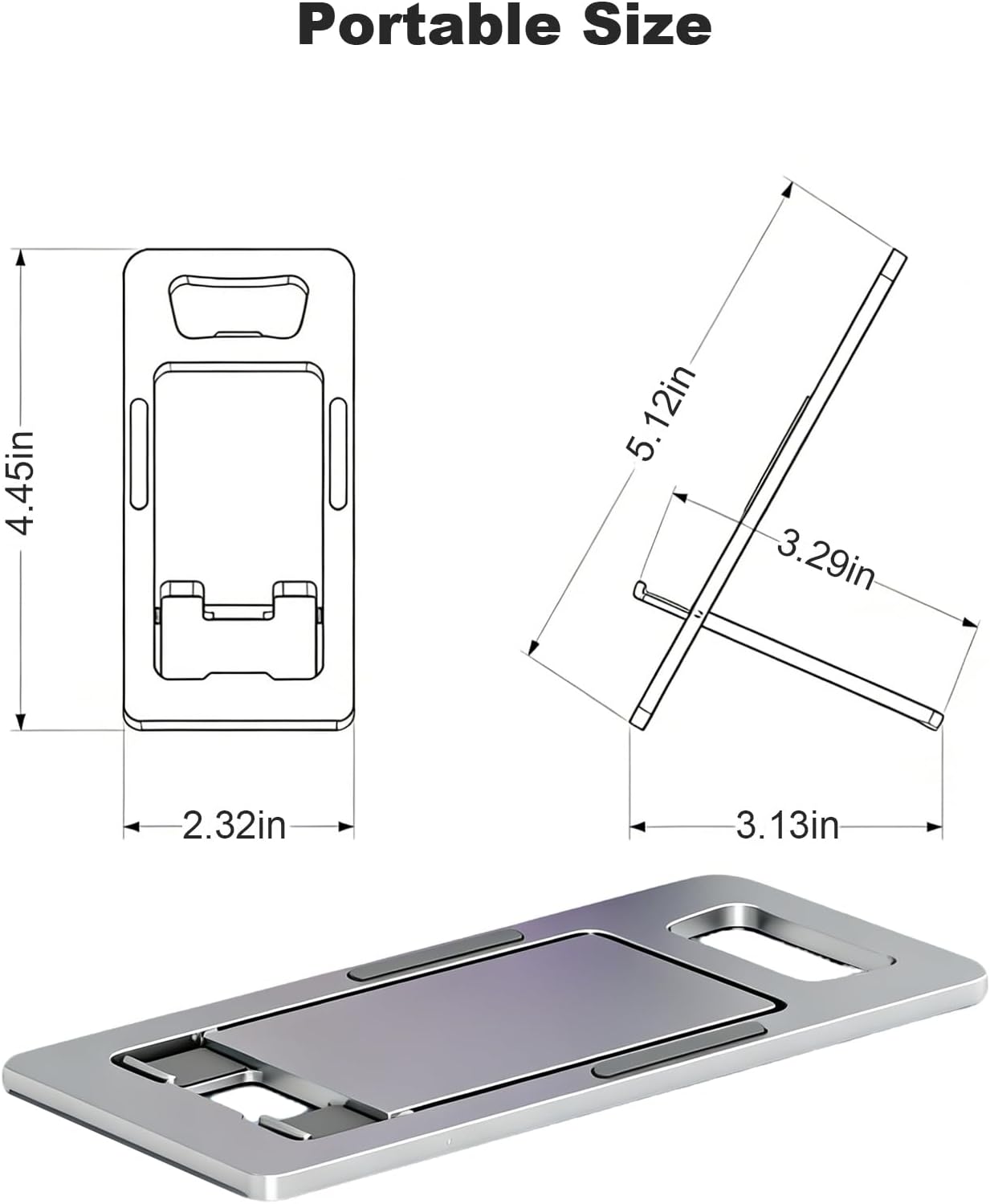 CEFOJQAO 2-Pack, 17 16 15 14 13 12 11, S26/25/23, Foldable Cell Phone Stand for Desk Portable Cell Phone Folding Stand