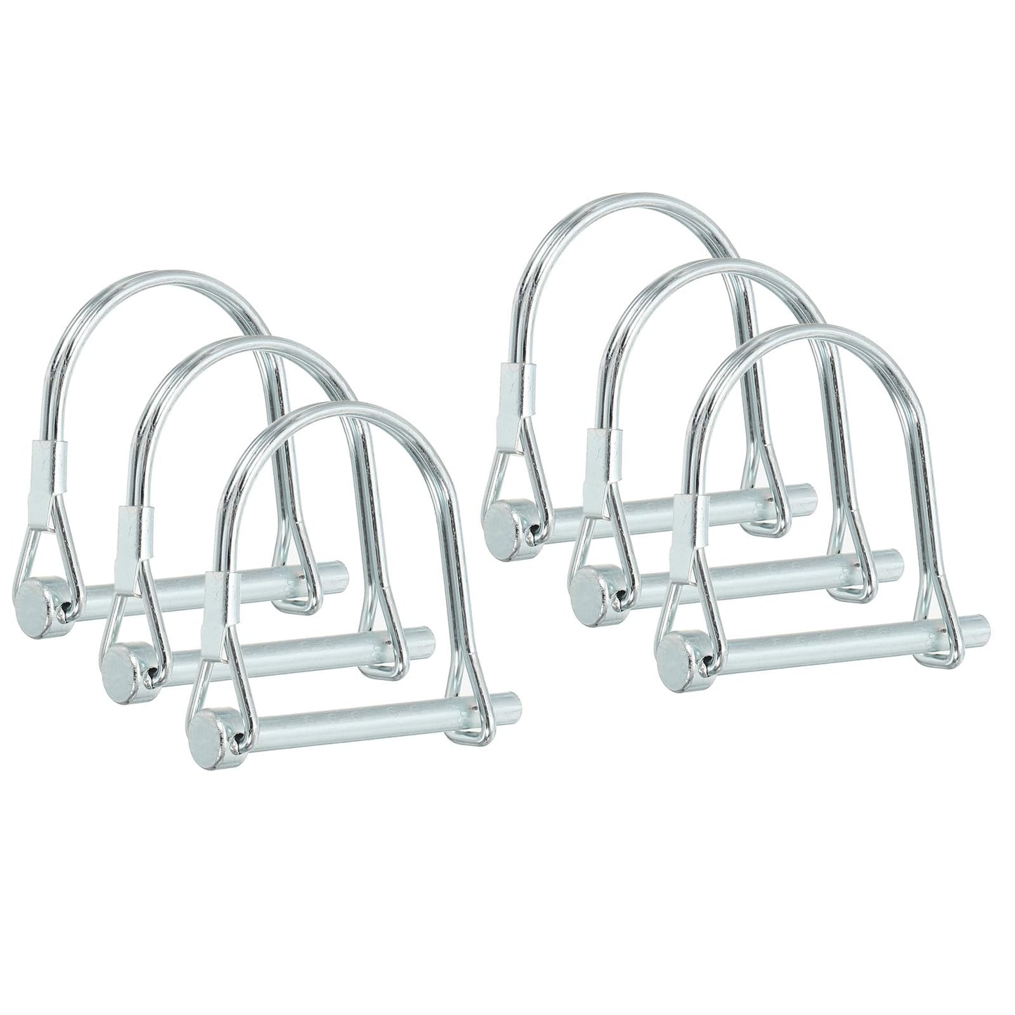 PATIKIL Trailer Coupler Pin 3/16x1-5/8x1.38"(D*L*IW), 6 Pcs Wire Lock Pin Safety Shaft Locking Pin Round Pto Pins for Farm Trailers Lawn Hitches Garden Tractor Kayak Boat (5x40x35mm)
