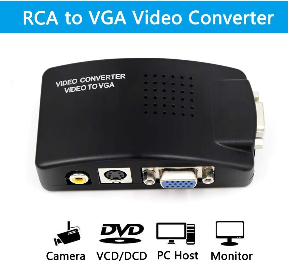 Wiistar Setup S-Video to VGA Video Converter Box for Easy