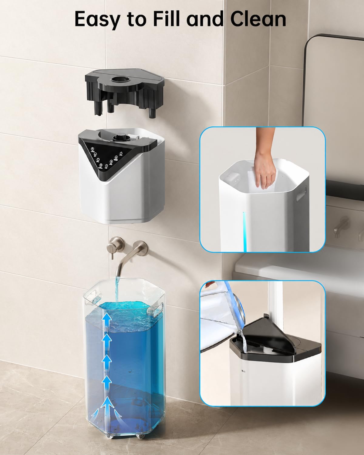 AERZY 5Gal Smart Humidifier Large Room up to 2800ft², 1000mL/h, APP & Remote Control, 180° Auto Rotating Nozzle, 24H Timer, 60H Supersized Cool Mist Humidifiers for Whole House Home Office Plants