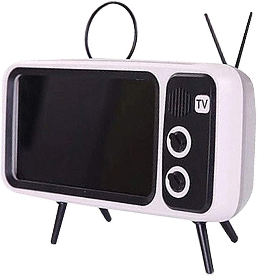 UnnFiko Retro TV Style Desk Mount - Universal Holder for iPhone and Samsung Devices (TV Gray)