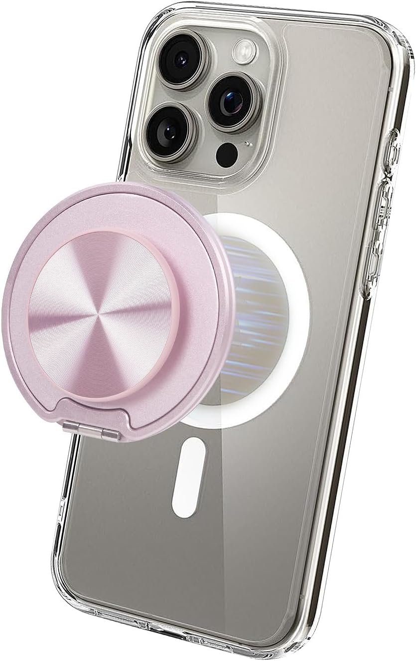 Baiwryxl Cell Phone Grip for Magnetic with Kickstand, Secure Hold for iPhone Magnetic Cases, Adjustable Foldable