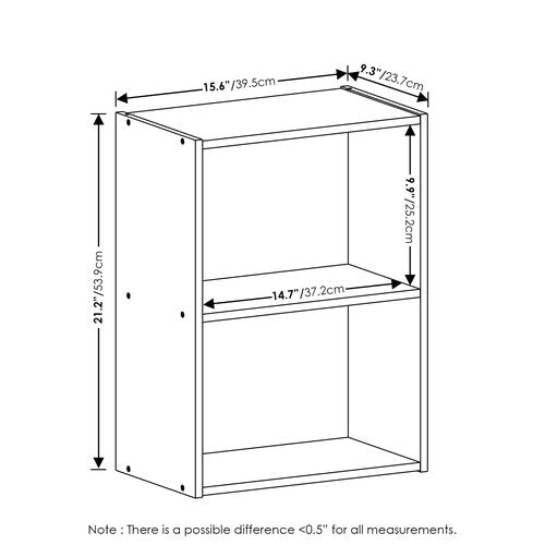 Furinno Luder Bookcase / Book / Storage, 2-Tier, White