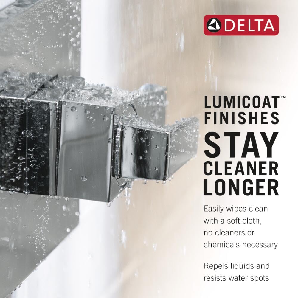 Delta Faucet Tetra 17T Series Dual-Function Gold Shower Faucet Set with with 4-Spray H2Okinetic Shower Head, Shower Faucet, Lumicoat Champagne Bronze T17T289-CZ-PR (Valve Not Included)