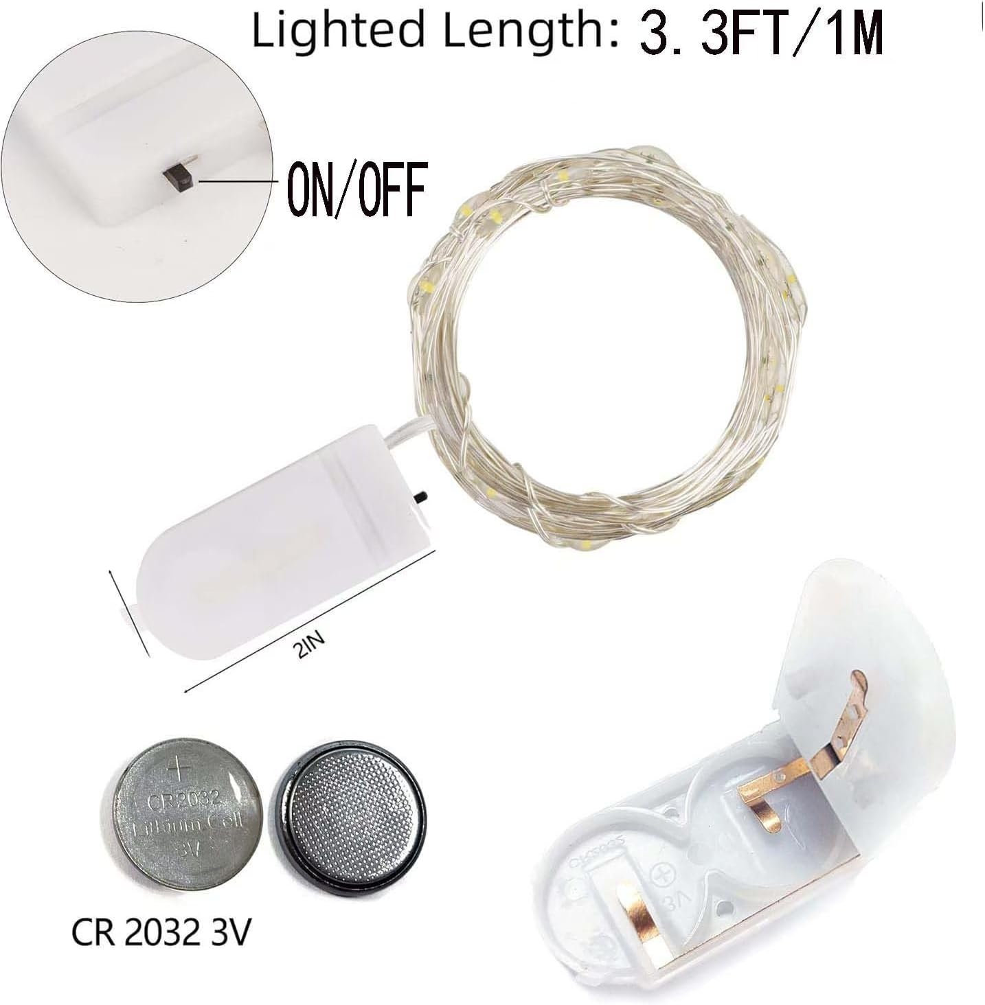 Skiennix 6-Pack Fairy Lights - Battery Operated 3.3ft 10 LED Silver Wire for Mason Jars & DIY Decor