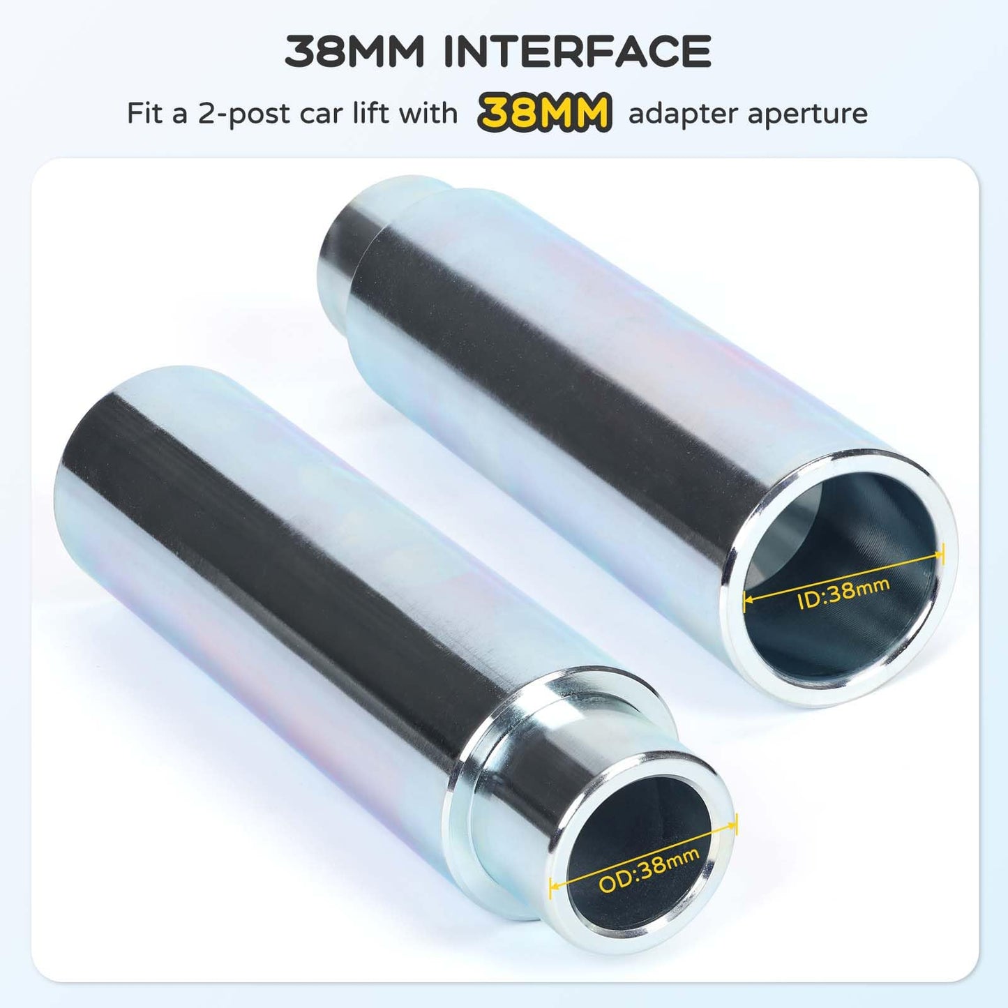 Atesilor 4pcs Upgraded 38mm Lift Adapter with Limit Slot, 6 Inch Extension Stack Truck Adapter for 2 Post Car Lift Bridge Jack