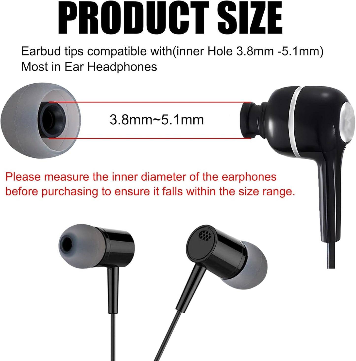 Brandless 9 Silicone Earbud Tips Replacement Earbuds Cap Eartips Tips Eargels Pairs S M L
